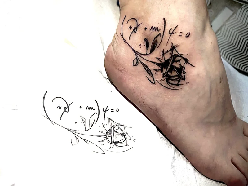 schizzo-rosa-formula-amore-dirac